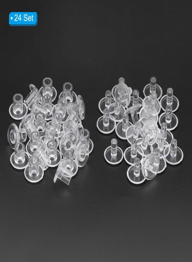 باتيكيل دبابيس ربط بلاستيكية من باتيكيل M5x6mm، 24 مجموعة من براغي شيكاغو البلاستيكية، دبابيس ربط، مشابك ضغط لألبومات الصور وسجلات القصاصات الجلدية، شفافة - Image 3