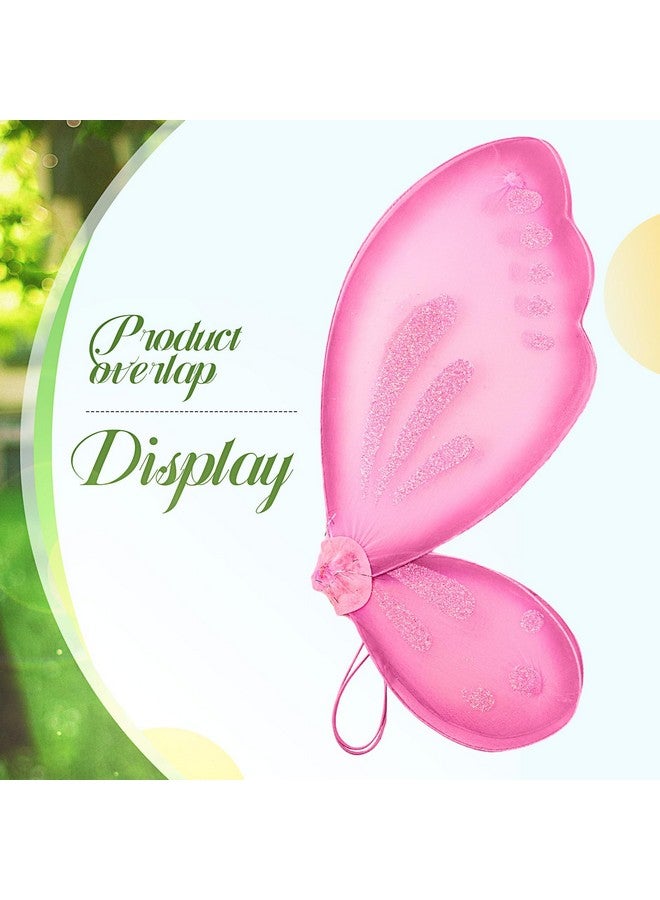 سراتي مجموعة أزياء الفراشات للفتيات الصغيرات على شكل أميرة خرافية من سرات، مجموعة أزياء الفراشات، عصا النجوم، لحفلات أعياد الميلاد والكريسماس (وردي) - Image 2