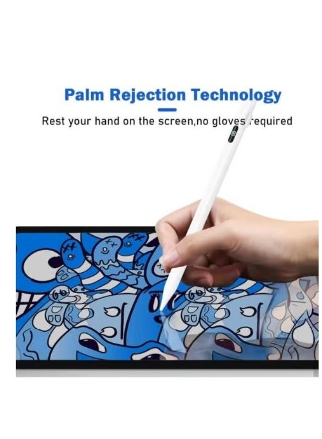 RYN 2024 New iPad Pencil with Battery Display, Magnetic & Tilt-Sensitive Stylus for Apple iPad 2018 and Later, White - Image 4