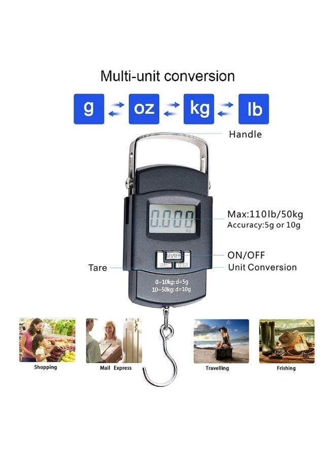 WeiHeng Digital Luggage Scale 50kg Portable Hanging Scale with LCD Backlight for Travel, Fishing & Parcel Weighing - Image 1