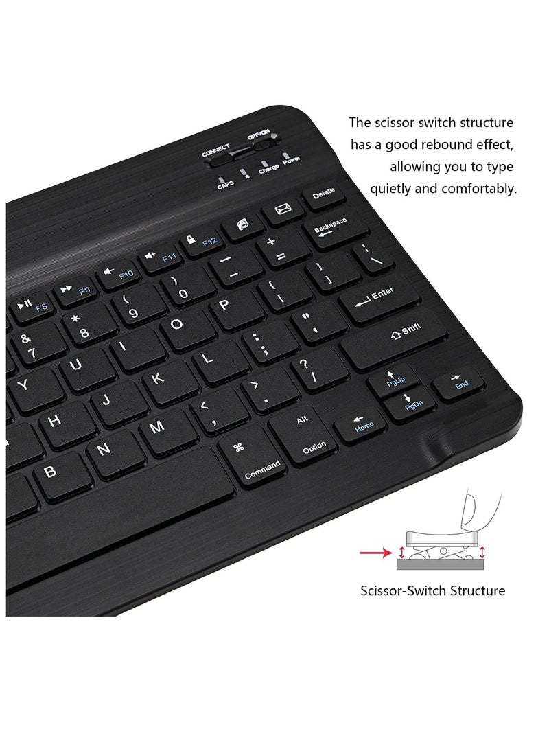 ELTRAZONE Arabic and English Bluetooth Keyboard and Mouse Combo, Ultra-Slim Portable Compact Wireless Mouse Keyboard Set for IOS Android Windows Tablet Phone iPhone iPad Pro Air Mini (Black) - Image 4