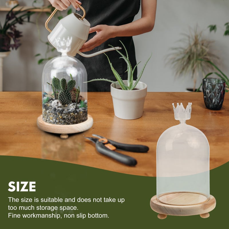 Preserved Flowers Glass Cover Immortal Flower Glass Cover Glass Dome with Base - Image 5