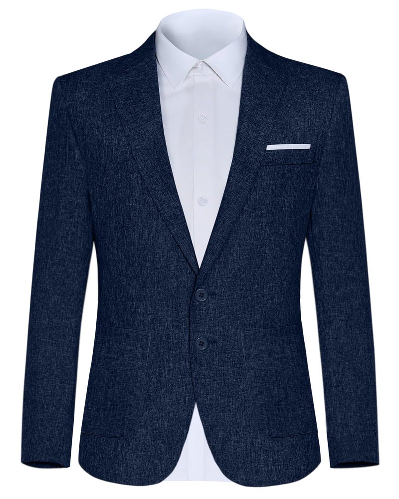 SaiLiiny Boys Blazer for Toddler Lightweight Suit Jacket for Boys Slim Fit Blazer for Wedding Navy Blue Blazers for Boy Size 4 - Image 2