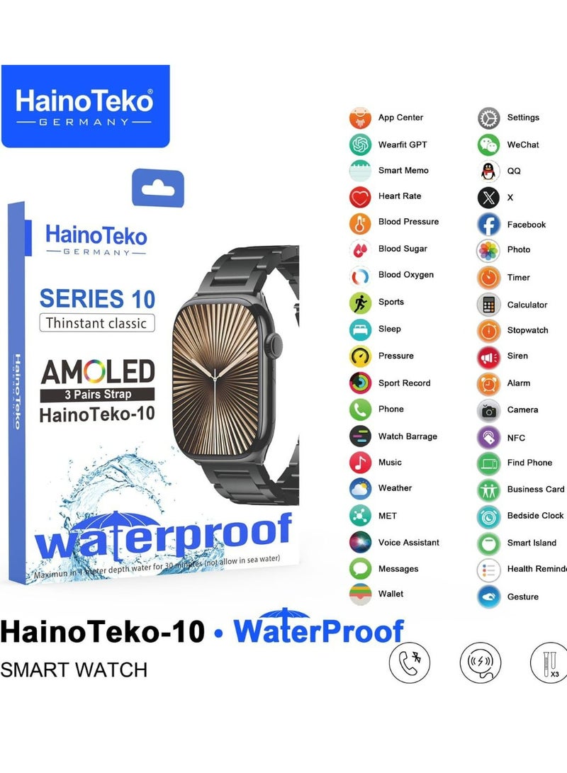 Haino Teko Haino Teko Series 10 waterproof  GPS Smartwatch With 3 pairs Strap
