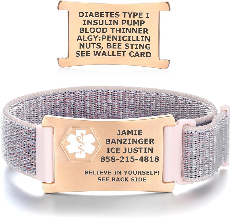 Divoti Custom Engraved Medical Alert ID Bracelet – Dual-Sided Wristband, Stainless Steel – Durable & Rust Free – Adjustable & Trim-to-Fit – Emergency Medical Info Band for Men & Women - Image 1