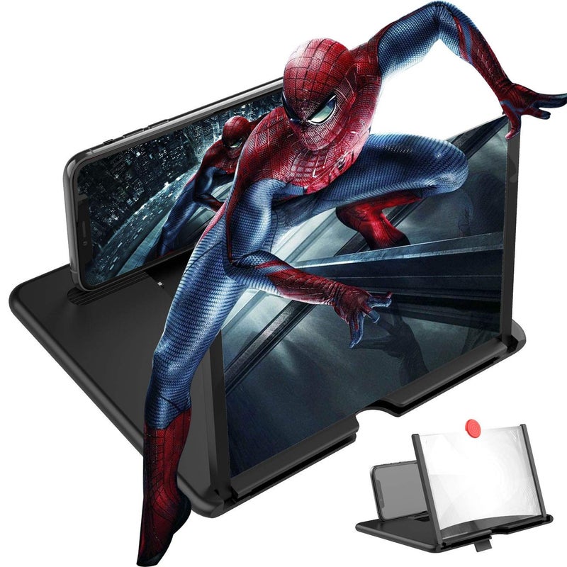 CESHTA 8" Screen Magnifier for Mobile – 3D HD Cell Phone Magnifying Projector Screen Enlarger for Movies, Videos, and Gaming–Foldable Phone Stand with Screen Amplifier–Supports All Smartphones - Image 2