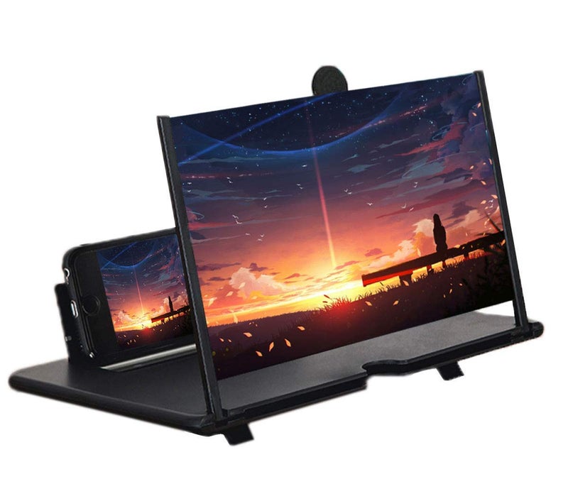 CESHTA 8" Screen Magnifier for Mobile – 3D HD Cell Phone Magnifying Projector Screen Enlarger for Movies, Videos, and Gaming–Foldable Phone Stand with Screen Amplifier–Supports All Smartphones - Image 1
