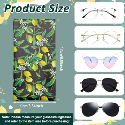 MAYCREATE® 3pcs Small Sunglasses Pouch PU Specs Case for Women Girls, Floral Print Lipstick Coin Purse Storage Bag, Eyeglass Case Pouches for Jewellery, Eyewear (182x95mm, Self-closing) - Image 2