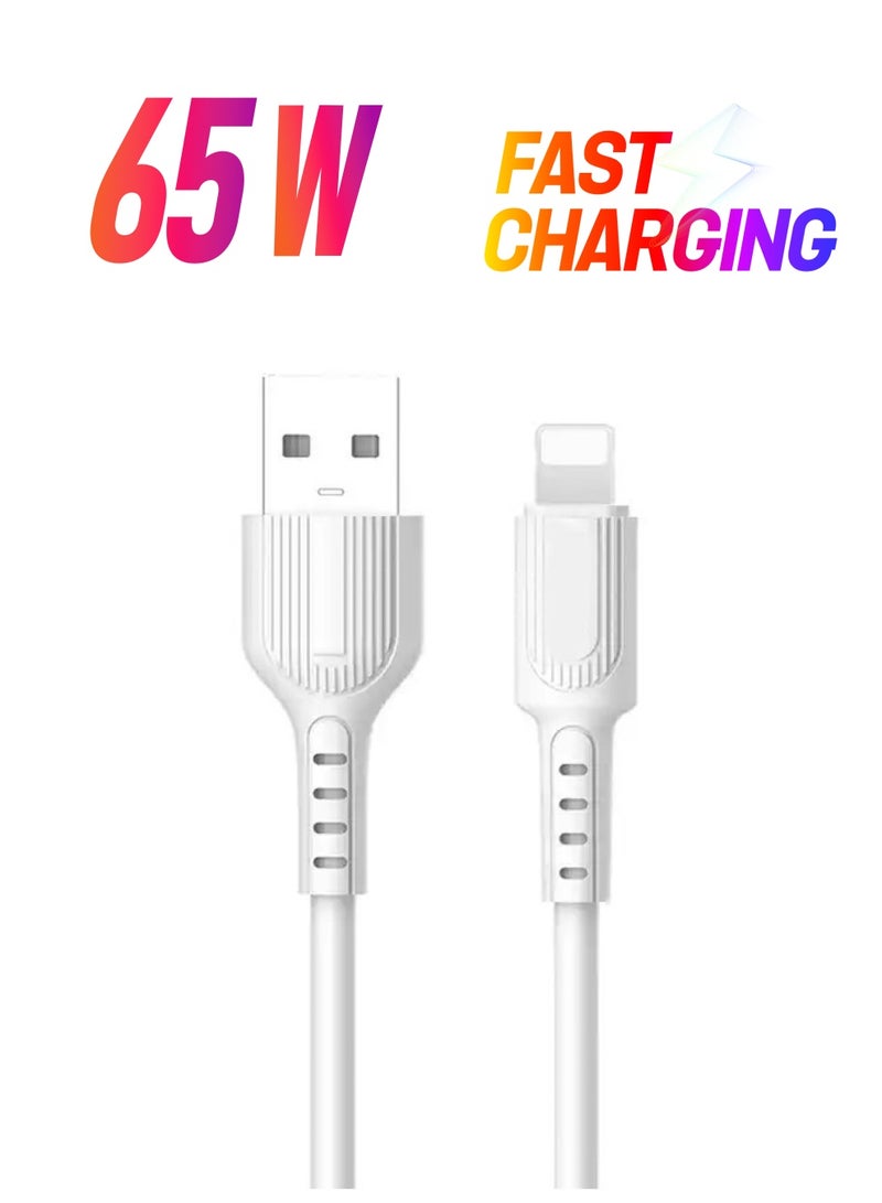 MODOS C35M Quick charging 5A Liquid Silicon data cable 1000mm White - Image 1