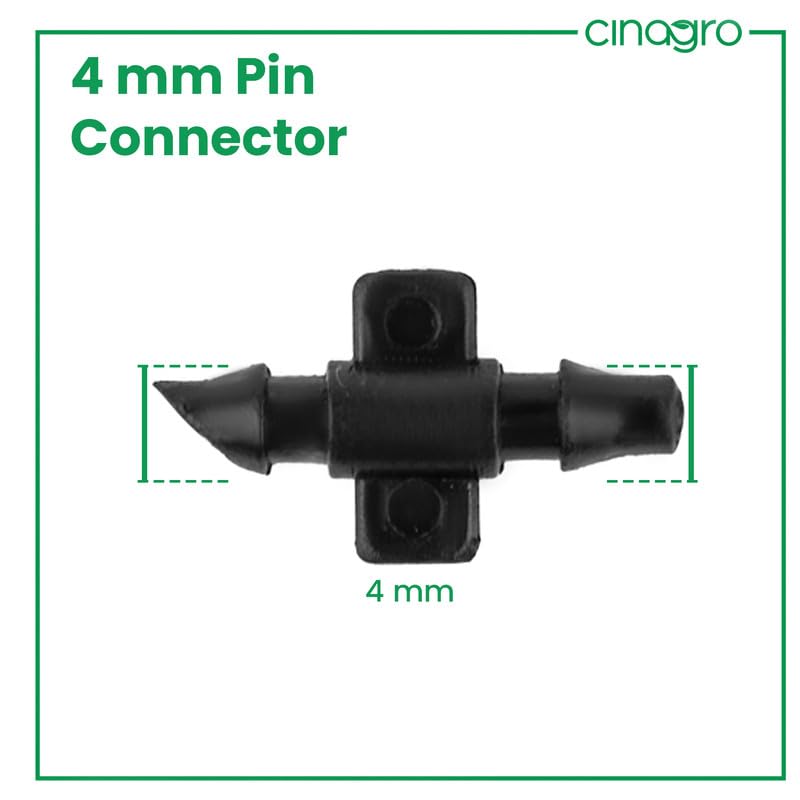 Cinagro 4mm Pin Connector for Drip Irrigation, Leak-Proof Plastic Pipe Connectors, UV Resistant, Durable & Reusable Garden Watering Accessories, Drip Irrigation Accessories, Pack of 100 - Image 4