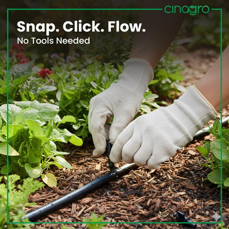 Cinagro 4mm Pin Connector for Drip Irrigation, Leak-Proof Plastic Pipe Connectors, UV Resistant, Durable & Reusable Garden Watering Accessories, Drip Irrigation Accessories, Pack of 100 - Image 3