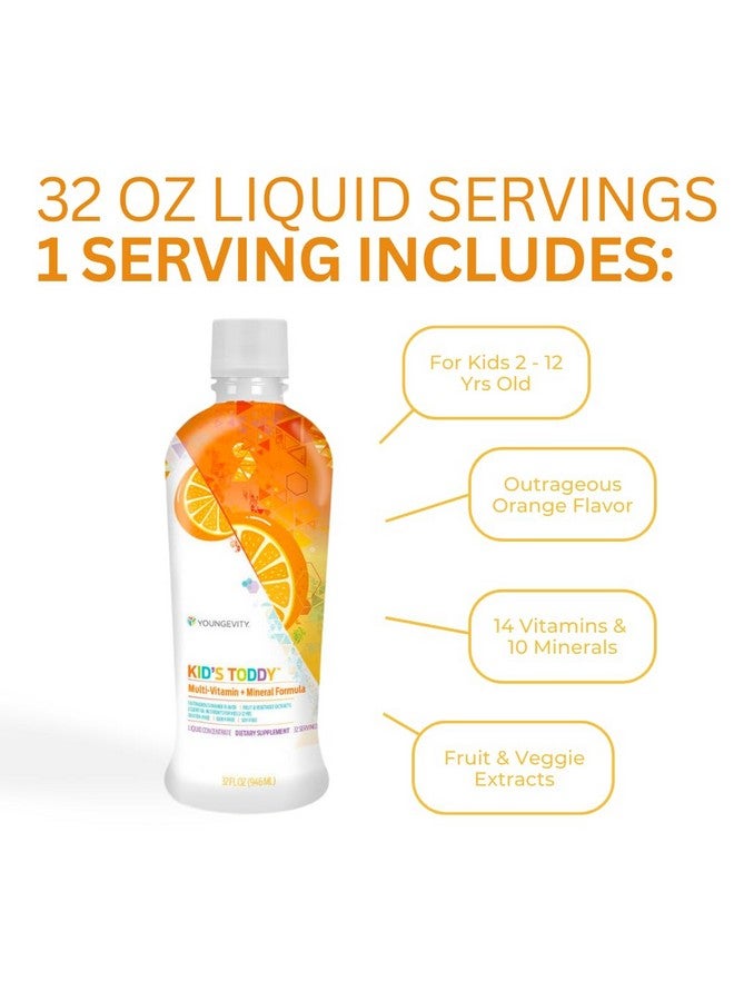 youngevity يونيغيفيتي تودي™ للأطفال - مكمل متعدد الفيتامينات للأطفال والأطفال من عمر 2+ - 14 فيتامين، 10 معادن، مزيج من العناصر الغذائية النباتية - سهل الامتصاص - طعم البرتقال الرائع 32 أونصة سائلة (عبوة من 1) - Image 4
