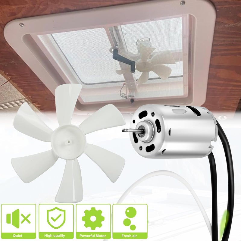 PRUNkuar 14" RV Roof Vent with 12V Fan for Camper Trailers - White - Image 4
