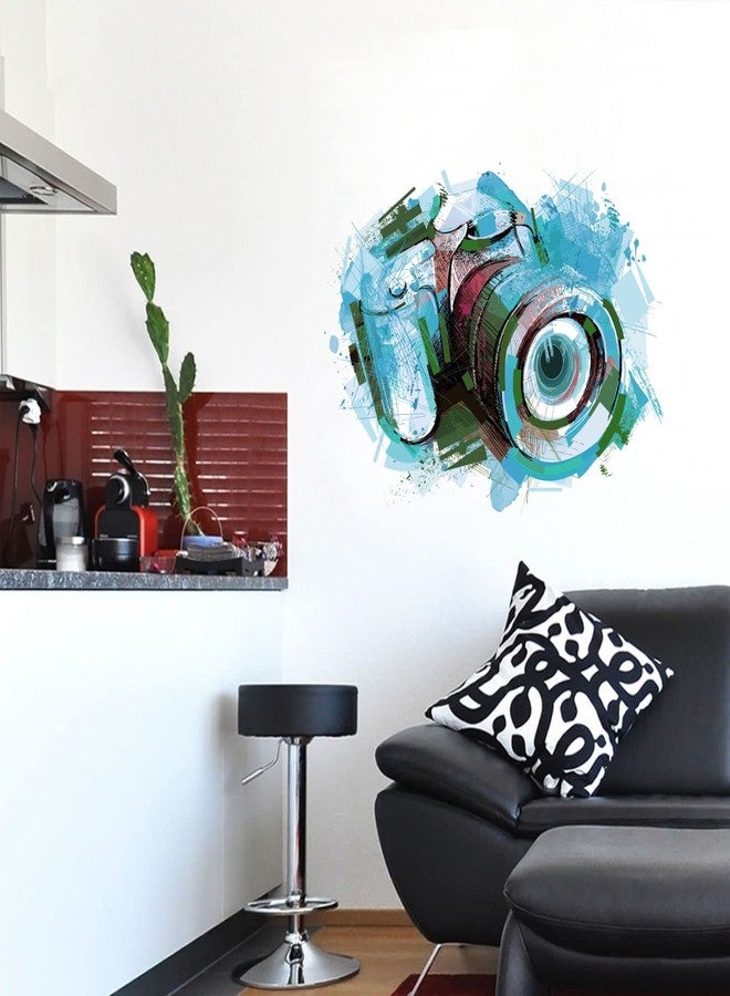 Sticker Yard Colorful Camera Vinyl Wall Sticker for Living Room/Bedroom/Office and All Decorative Wall Stickers 58X45 CM - Image 1