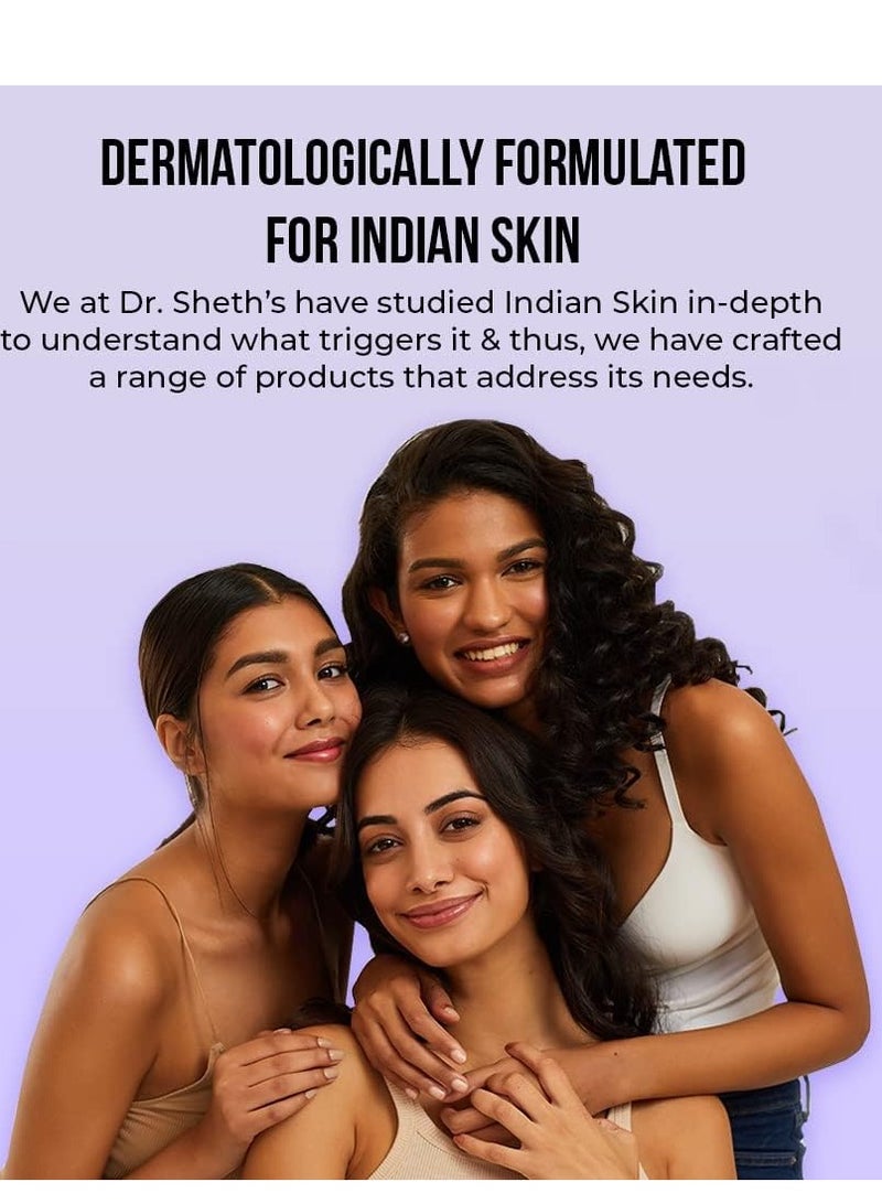 Dr. Sheth's Sunscreen SPF 50 Cream with Ceramide & Vitamin C for Oily, Sensitive, Dry Skin | For Intense Hydration | Non Greasy, Quick Absorbing | Zero White Cast | PA+++ | For Women & Men | 50g - Image 2