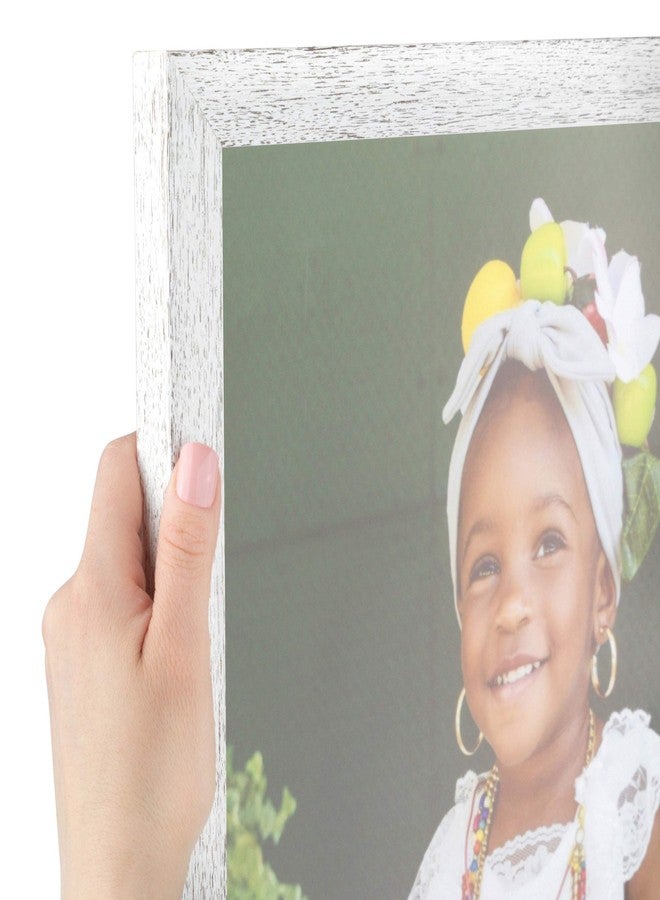 ArtToFrames 9x14 inch Eggshell Rustic Barnwood Wood Picture Frame, 2WOM0066-1343-YWHT-9x14 - Image 1