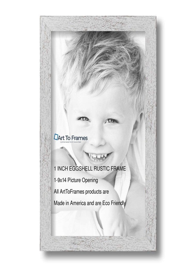 ArtToFrames 9x14 inch Eggshell Rustic Barnwood Wood Picture Frame, 2WOM0066-1343-YWHT-9x14 - Image 2