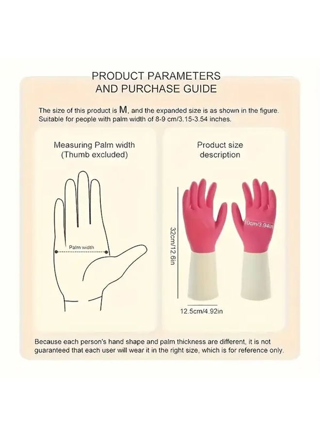 Green Heavy Duty Waterproof Latex Gloves Non Slip Grip Size M Kitchen Dishwashing - Image 4