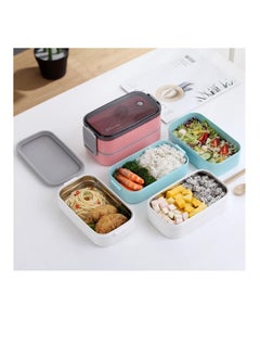 MahMir Stainless Steel Lunch Box - Insulated Bento Box Multifunctional-Containers Lunch Box with 2 Compartments & Tableware(304 stainless steel) lunch box with Lunch MahMir Lunch bag ( Pink + Lunch bag)  - Image 4