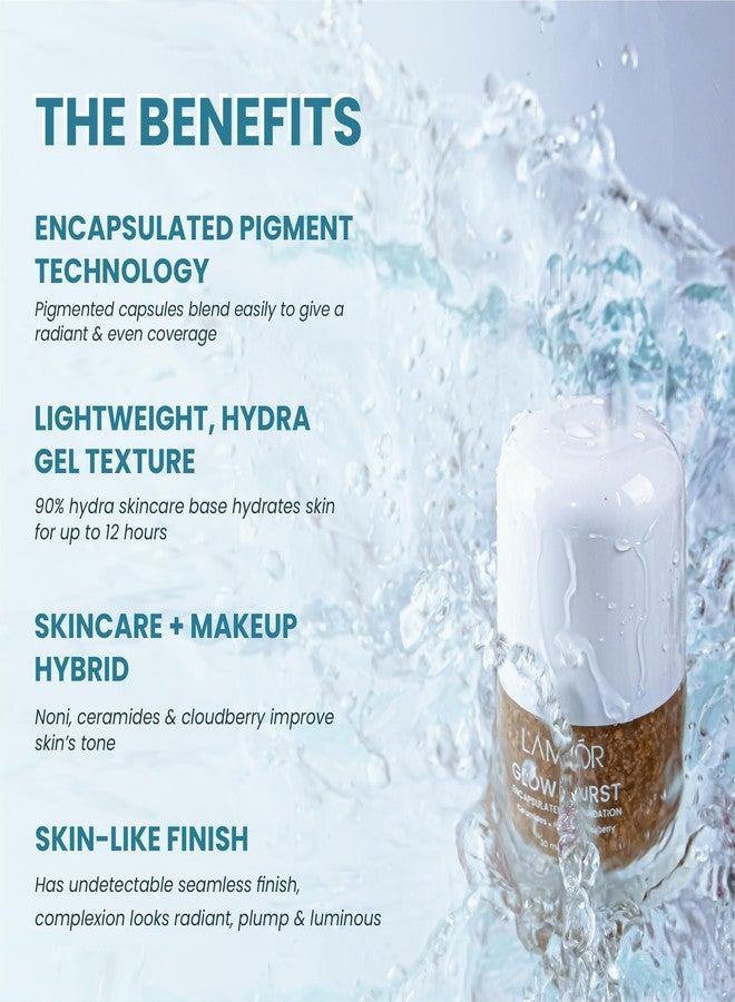 LAMIOR Glow Burst Encapsulated Foundation 30ml | India’s First Micro-Droplet Formula for Radiant Glow | Lightweight Ultra-Hydrating Skincare Makeup Hybrid | Long-Lasting Coverage | 98% Natural Ingredients - Image 5
