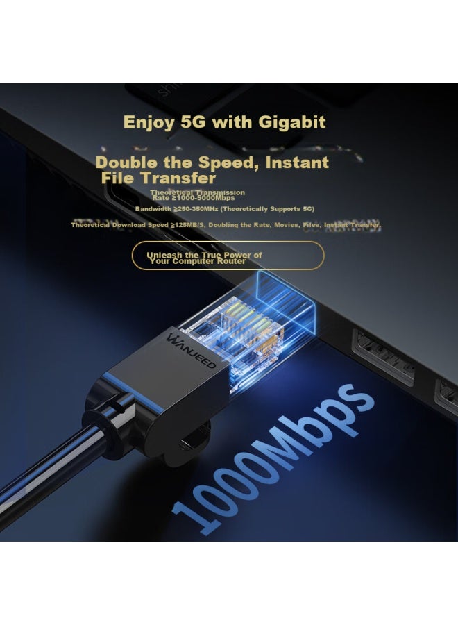 Ofnpftth Category 6 Ethernet Cable, Gigabit High-speed 8-core Twisted Pair, Cat6 Network Engineering Home Computer Monitoring Broadband Patch Cord, Black 1 Meter Wj-122558 - Image 4