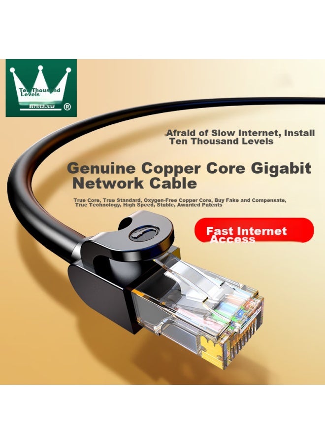 Ofnpftth Category 6 Ethernet Cable, Gigabit High-speed 8-core Twisted Pair, Cat6 Network Engineering Home Computer Monitoring Broadband Patch Cord, Black 1 Meter Wj-122558 - Image 1