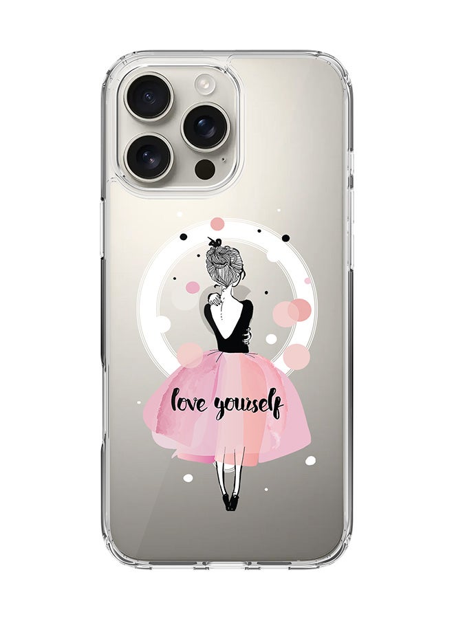 Stylizedd For iPhone 16 Pro Max Case [Compatible with MagSafe] Slim Magnetic cover Clear Phone Case - Love Yourself - Image 1