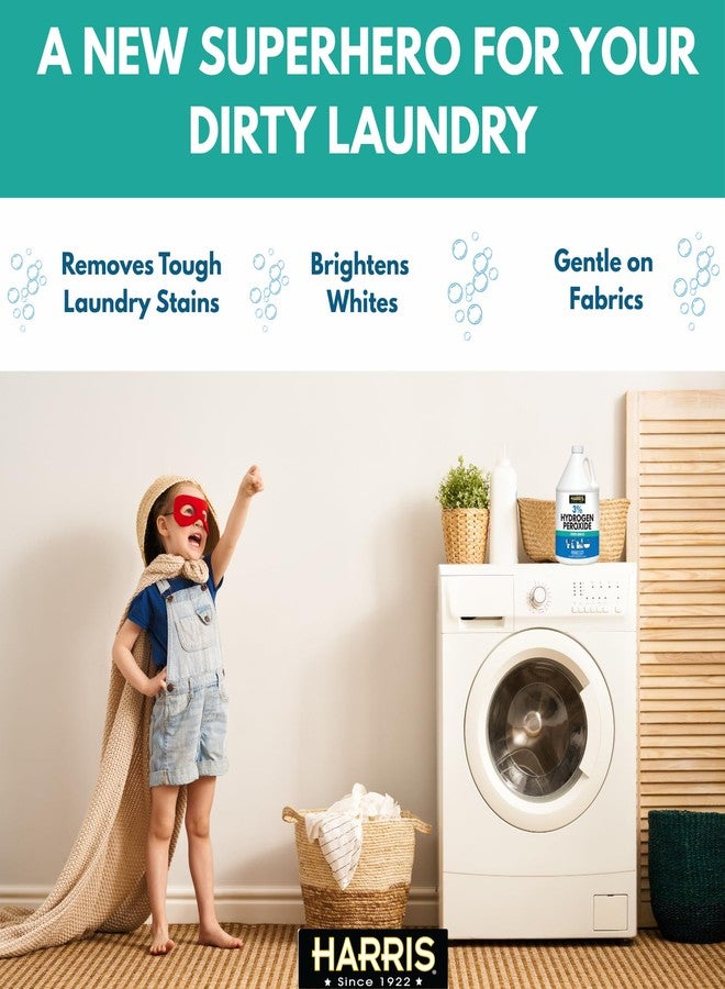 هاريس بيروكسيد الهيدروجين ٣٪ صالح للطعام، ١٢٨ أونصة، للمطبخ والحمام والغسيل وتنظيف المنزل مع قمع سهل التعبئة - Image 3