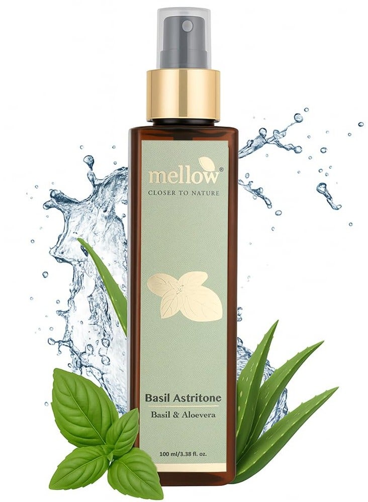 Mellow Herbals Ayurvedic Basil Astritone Face Toner 100ML for Oily Acne Prone Skin - Image 1
