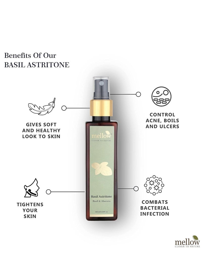 Mellow Herbals Ayurvedic Basil Astritone Face Toner 100ML for Oily Acne Prone Skin - Image 3