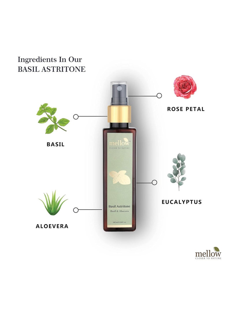 Mellow Herbals Ayurvedic Basil Astritone Face Toner 100ML for Oily Acne Prone Skin - Image 2