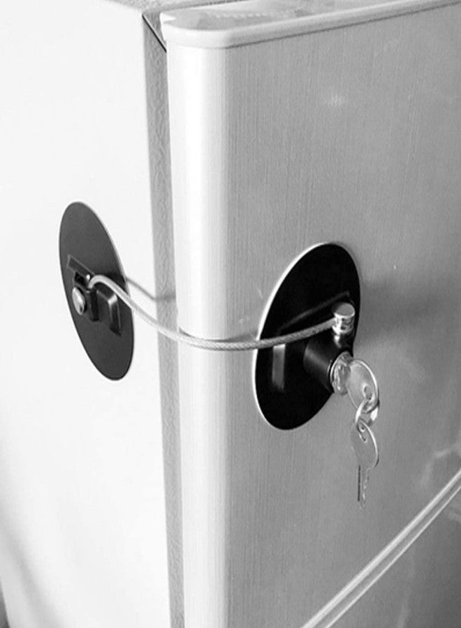 Olpad Stainless Steel + Plastic Safety Cabinet Lock Baby Safety Restrictor Child Safety Window Lock Refrigerator Door Cabinet Lock with Key for Home Use (Safety Refrigerator Lock) - Image 4