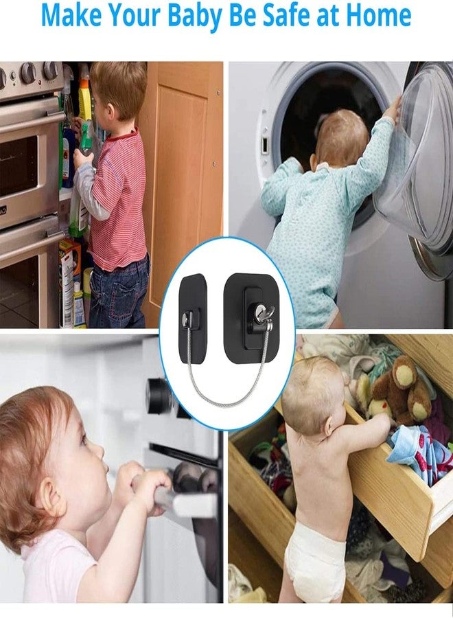 Olpad Stainless Steel + Plastic Safety Cabinet Lock Baby Safety Restrictor Child Safety Window Lock Refrigerator Door Cabinet Lock with Key for Home Use (Safety Refrigerator Lock) - Image 5
