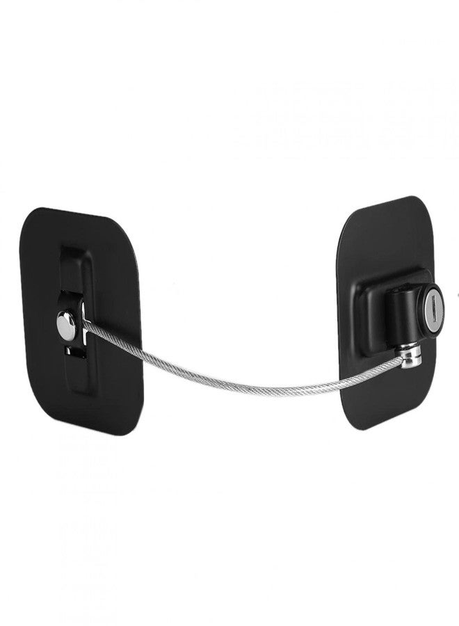 Olpad Stainless Steel + Plastic Safety Cabinet Lock Baby Safety Restrictor Child Safety Window Lock Refrigerator Door Cabinet Lock with Key for Home Use (Safety Refrigerator Lock) - Image 1