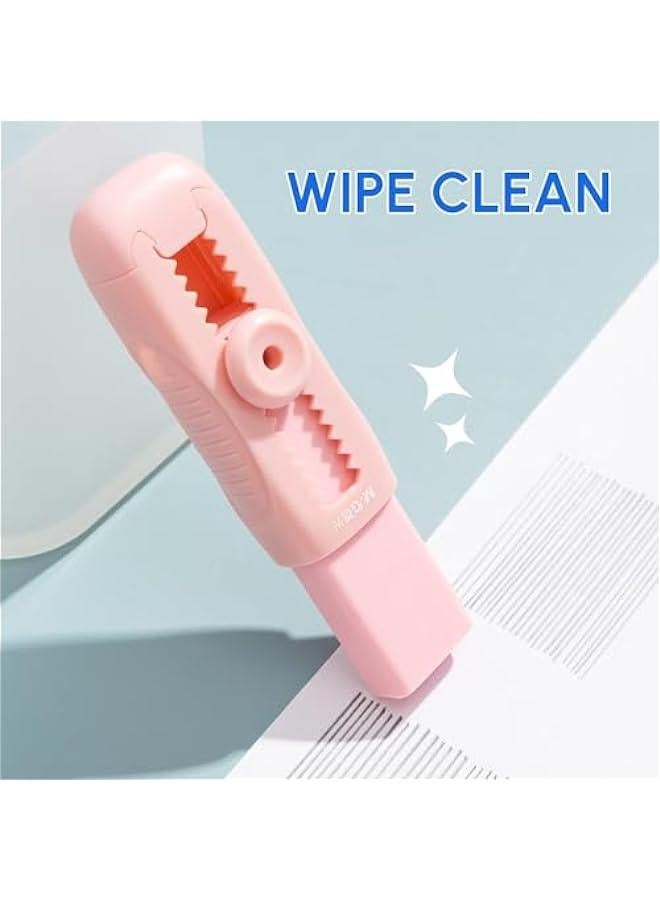 Generic Retractable Pink Eraser Set with Refills - Cute Sliding Eraser for Students, Office, Home  - Image 2