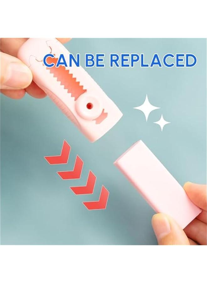 Generic Retractable Pink Eraser Set with Refills - Cute Sliding Eraser for Students, Office, Home  - Image 5