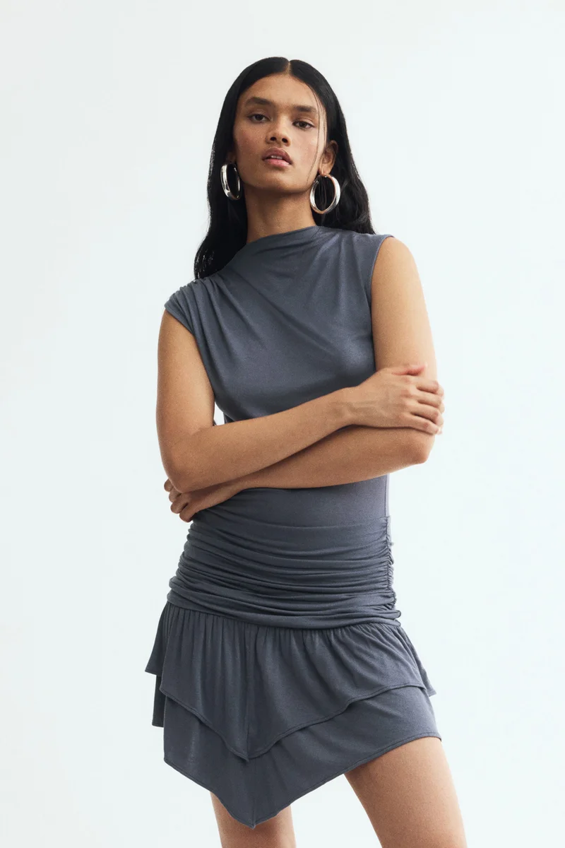 H&M  Draped tiered dress for Women | Best Price UAE