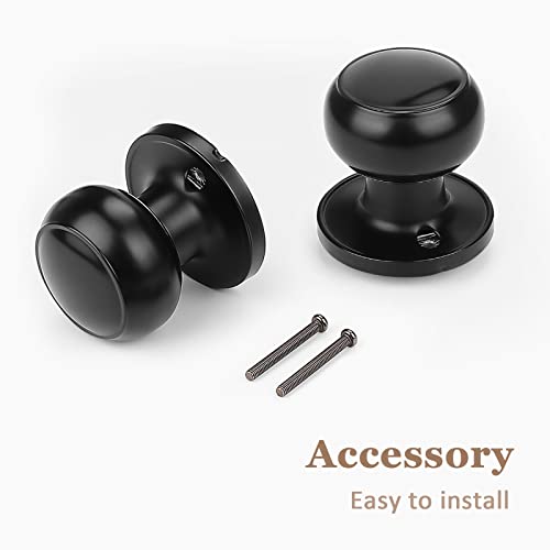 Probrico (6 Pack Classic Closet Door Knobs Dummy Door Knob, Individual Non-Turning Dummy Door Knob Single Side, Black Interior Door Knobs, Easy Installation - Image 5