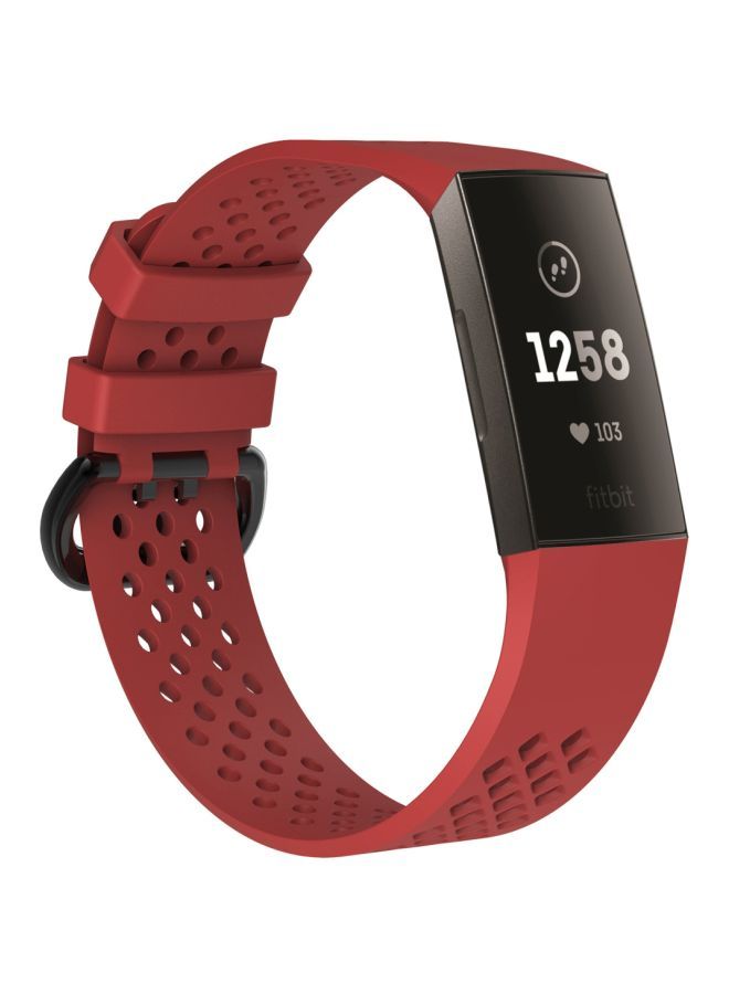 NIBEMINENT Adjustable Sport Wrist Strap For Fitbit Charge 3 Red - Image 2