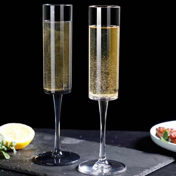 BLISS START Champagne Glasses Set of 2 with Long Stem LeadFree Sparkling Wine Stemware Set Dishwasher Safe for Home Bar Unique Gift for Birthday Wedding Anniversary Clear 180ml - Image 2
