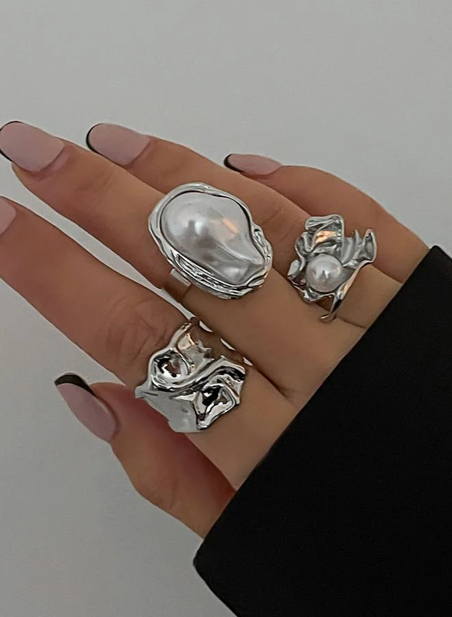 Take Two Take Two Set of 3 - Faux Pearl Ring