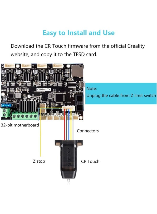 Official Creality Cr Touch Auto Bed Leveling Sensor Kit With 32 Bit V4.2.2 / V4.2.7 Mainboard And Metal Push Pin For Ender 3/Ender 3 V2/Ender 3 Pro/Ender 5 Pro/Ender 5/Cr 10 3D Printer - Image 4