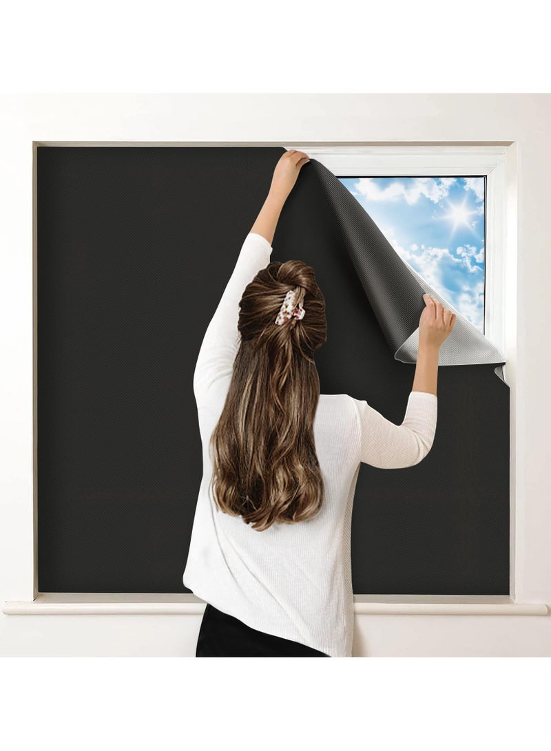 DOUGEI Portable 100% Blackout Curtains for Bedroom, Portable DIY Window Blinds, No Drill Window Shades & Blackout Blinds with Stickers & Tabs for Baby Nursery, Travel, Dorm Room - Image 1