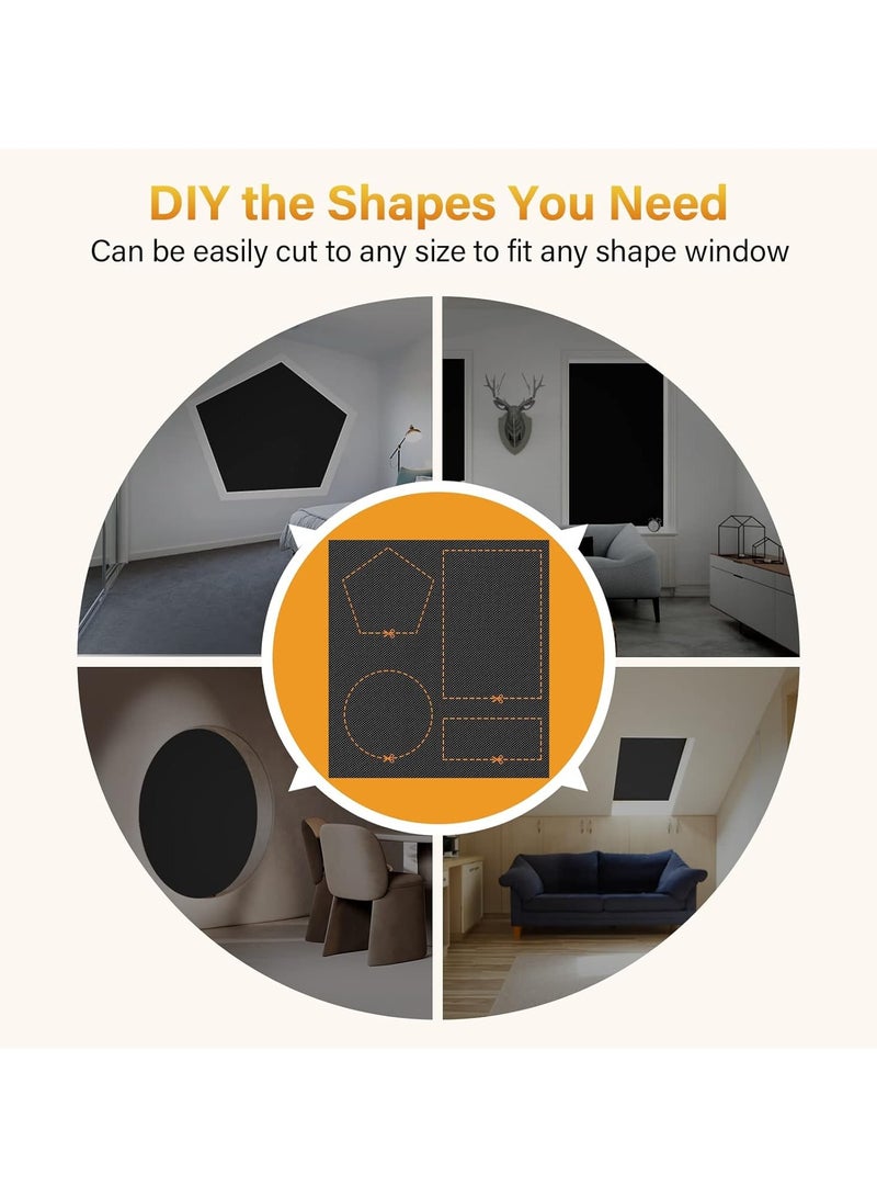 DOUGEI Portable 100% Blackout Curtains for Bedroom, Portable DIY Window Blinds, No Drill Window Shades & Blackout Blinds with Stickers & Tabs for Baby Nursery, Travel, Dorm Room - Image 3