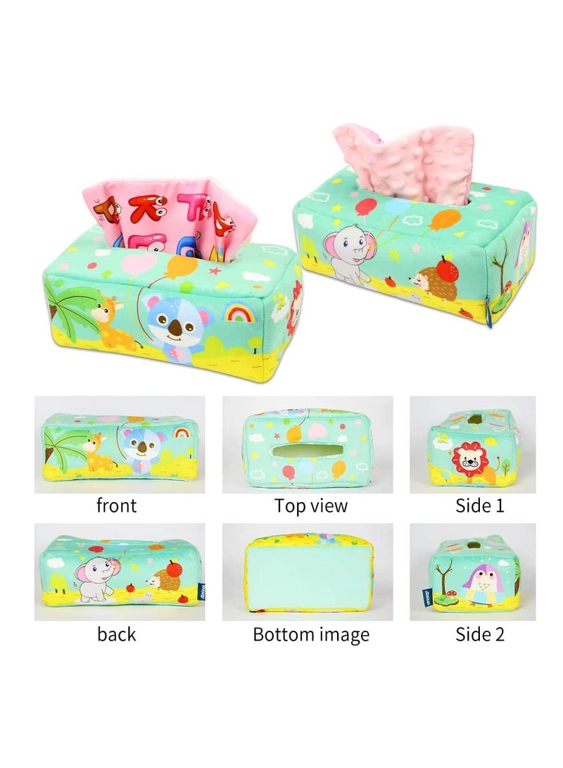 Zikra Baby Tissue Box Toy, Montessori Intellectual Sensory Soothing Toys Baby Magic Tissue Box for 1-Year-Old Boys Girls Kids Early Learning Toys Baby Gifts - Image 5