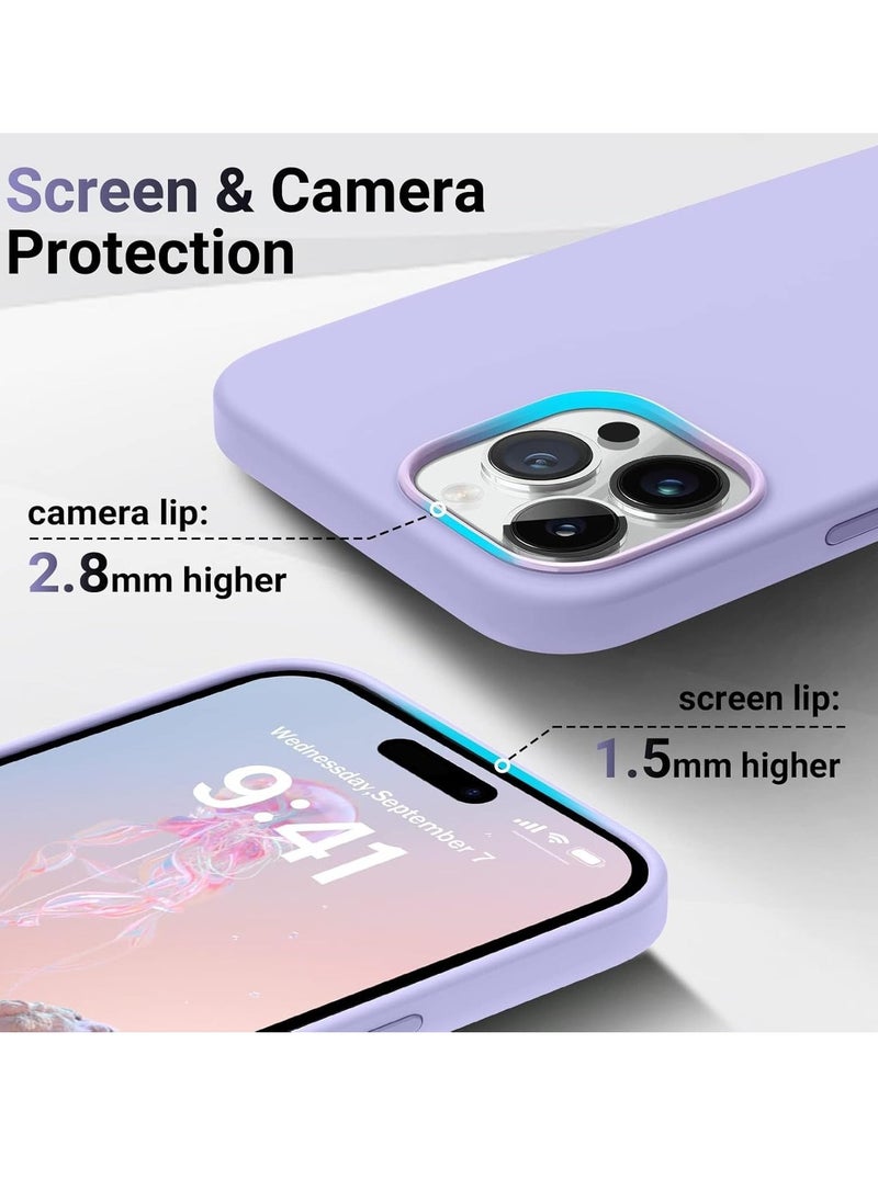 vesus [3 in 1] for iPhone 15 Plus Case with 9H Tempered Glass Screen Protector, Premium Liquid Silicone Shockproof Protective Case,Slim Phone Cover for iPhone 15 Plus (2023) (iphone 15 Plus, Purple) - Image 4
