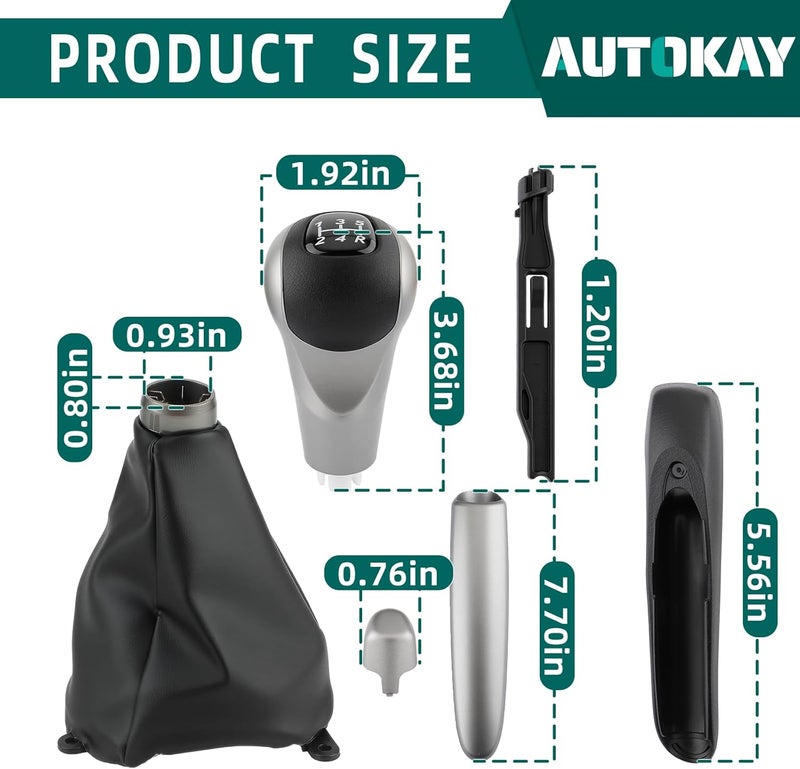 AUTOKAY مجموعة AUTOKAY من 3 مقابض فرامل اليد لسيارة هوندا سيفيك 2006-2011 - Image 2