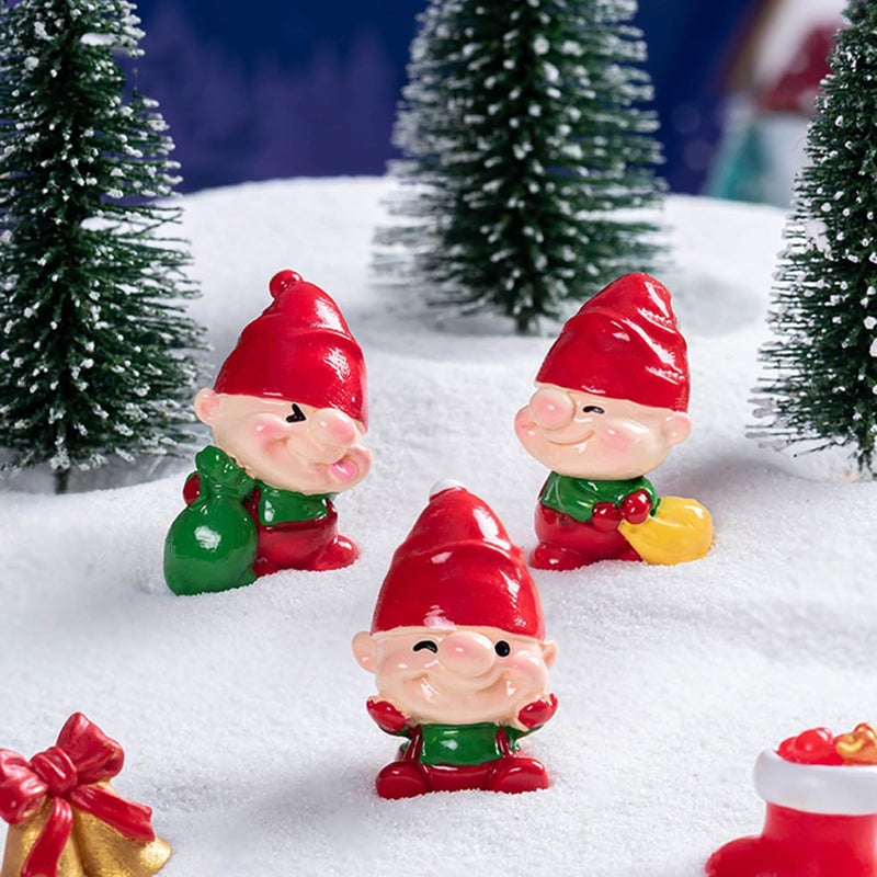 JARPSIRY Christmas Miniature Figurines Mini Resin Elves Ornaments for DIY Micro Landscape Fairy Garden Accessories Xmas Party Bonsai Crafts Decoration (Set of 6 Elf Themed) - Image 5