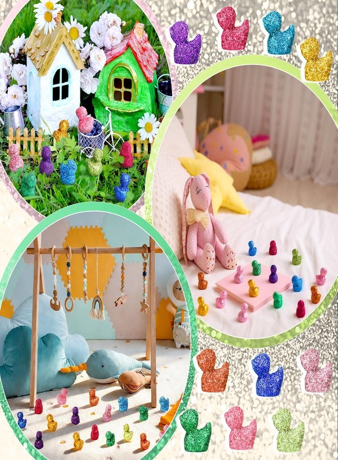 Yaocom Vivid Glitter Mini Duck Statue Golden Duck Figurines Micro Garden Landscape Dollhouse Cake Decoration Potted Plants DIY Craft Charms for Party Christmas Thanksgiving Gift - Image 2