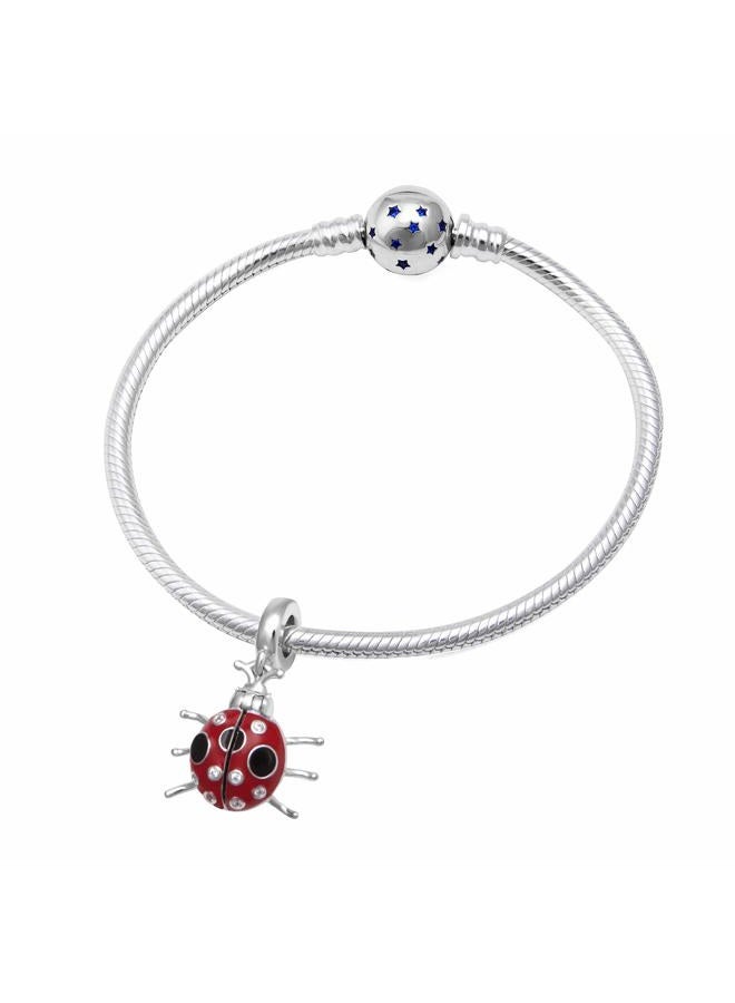 ABUN Red Ladybug Charms 925 Sterling Silver Insect Animal Dangel Charms Fits 3mm Snake Chain Bracelet - Image 4